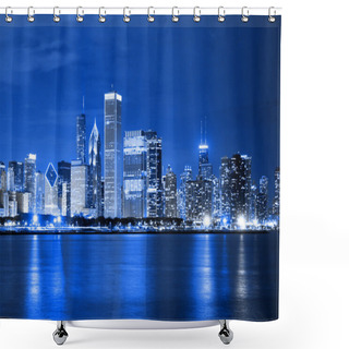 Personality  Clouds At Financial District (night View Chicago) Shower Curtains