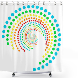 Personality  Rainbow Dots Spiral 2 Shower Curtains