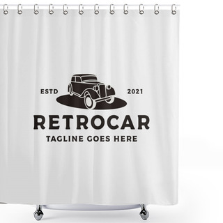 Personality  Vintage Retro Car Logo Design. Vintage Or Classic Or Retro Badge Emblem Style Shower Curtains