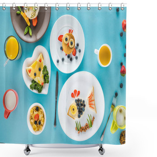 Personality  Food Styling Breakfast With Various Dishes  Shower Curtains