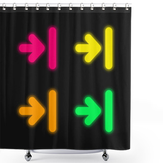 Personality  Arrow To Last Track Four Color Glowing Neon Vector Icon Shower Curtains