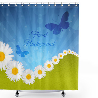 Personality  Vector Greeting Card With Daisies Shower Curtains