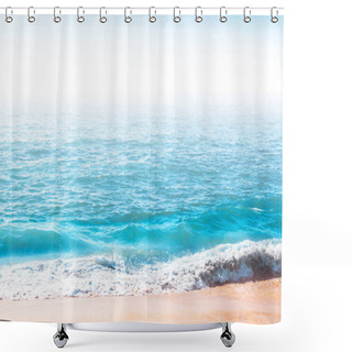 Personality  Seafoam On The Coast With Water Surface On The Background Shower Curtains