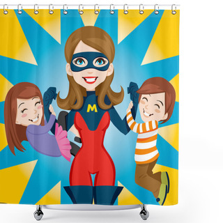 Personality  Super Hero Mom Shower Curtains