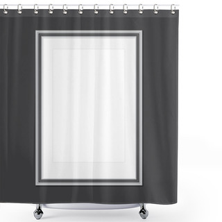 Personality  Black And White Picture Frame With Window Mat Shower Curtains