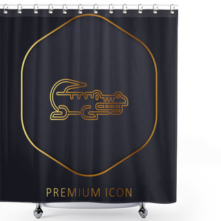 Personality  Alligator Golden Line Premium Logo Or Icon Shower Curtains