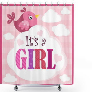 Personality  It Is A Girl Theme Image 1 Shower Curtains