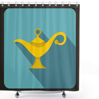 Personality  Magic Lamp Icon, Flat Style Shower Curtains