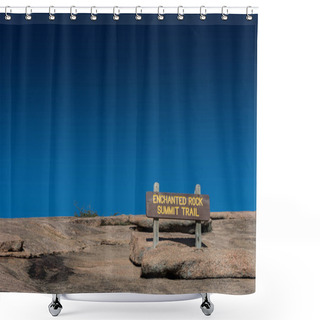 Personality  Enchanted Rock Summit Sign Shower Curtains