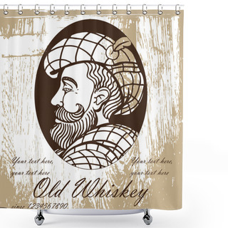 Personality  Whiskey Label Design. Shower Curtains