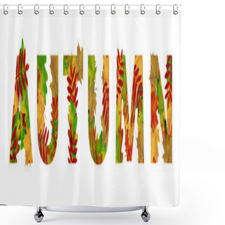 Personality  Autumn, Leaves, Headline, Graphics, Paper, Art Shower Curtains