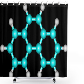 Personality  Phenanthrene Molecule Structural Model On Black Shower Curtains