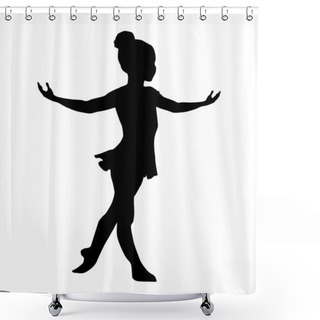 Personality  Little Ballerina Silhouette Shower Curtains