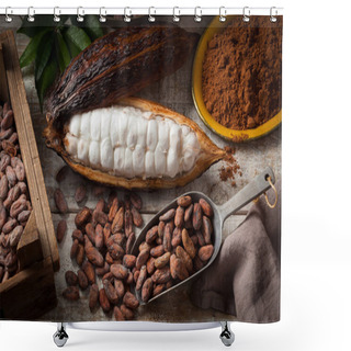 Personality  Cocoa Beans And Pod Shower Curtains