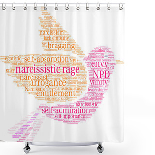 Personality  Narcissistic Rage Word Cloud Shower Curtains