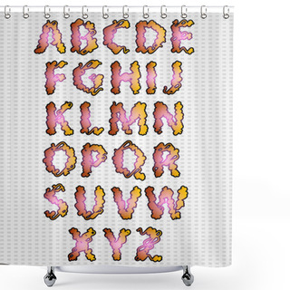 Personality  Set Of Latin Alphabet Shower Curtains
