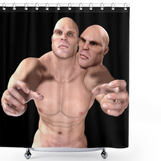 Personality  Two Headed Mutant Shower Curtains