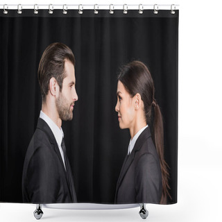 Personality  Young Confident Businesspeople Shower Curtains