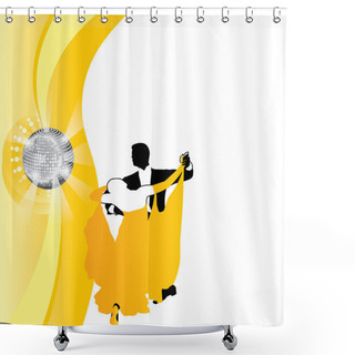Personality  Vector Background Couple Dancing In Yellow Shower Curtains