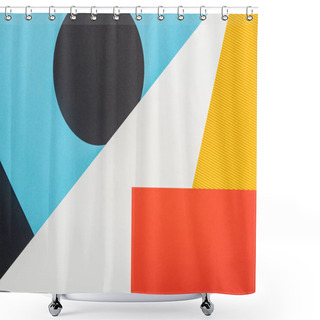 Personality  Top View Of Colorful Abstract Geometric Background Shower Curtains