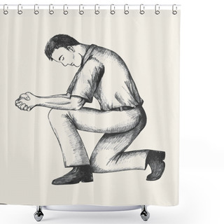 Personality  Praying Shower Curtains