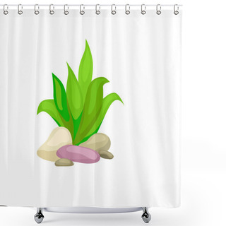 Personality  Seaweed, Isolated Colorful Corals And Algae, Vector Underwater Flora, Fauna. Shower Curtains