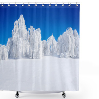 Personality  Snowy Trees. Shower Curtains