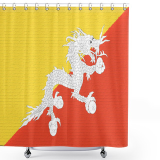 Personality  Flag Of Bhutan Wall Shower Curtains