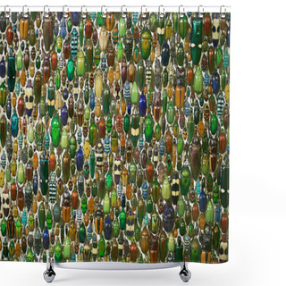 Personality  Montreal Botanical Garden Beetles Collection As Background Shower Curtains