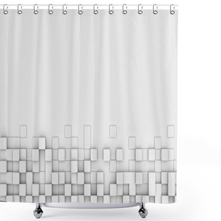 Personality  Cubes Background With Copy Space, 3d Render Shower Curtains