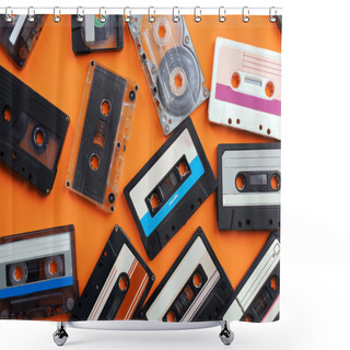 Personality  Set Of Old Audio Cassettes  Shower Curtains