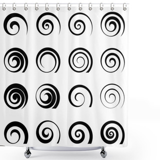Personality  A Set Of Swirl Spiral Elements Shower Curtains