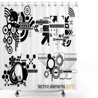 Personality  Techno Elements ZERO Shower Curtains