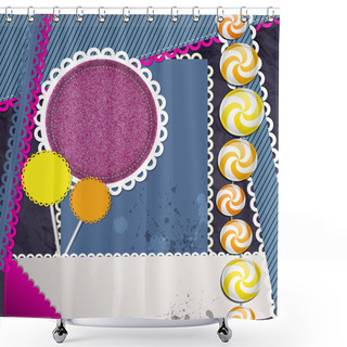 Personality  Scrapbook Elements,  Vector Illustration   Shower Curtains
