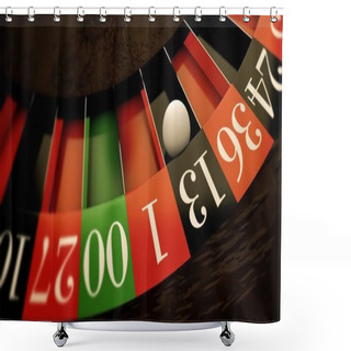 Personality  White Ball On Roulette Wheel Shower Curtains