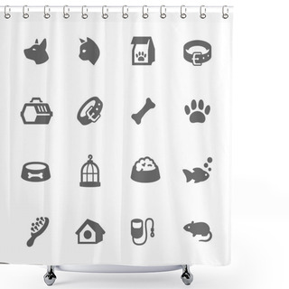 Personality  Simple Pets Icons Shower Curtains