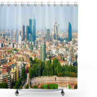 Personality  Panorama Of Milan Shower Curtains