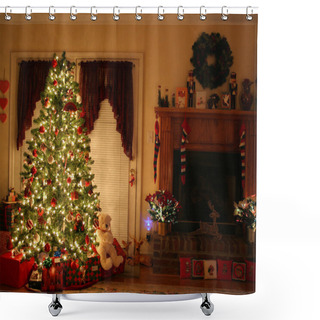 Personality  Christmas At Home Shower Curtains
