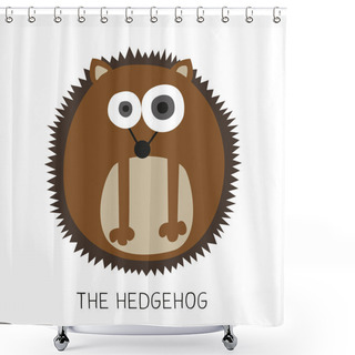 Personality  Card With A Round Hedgehog. Shower Curtains