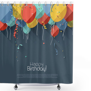 Personality  Flat Birthday Background Shower Curtains