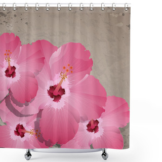 Personality  Vector Background With Violet Spring Flowers Shower Curtains