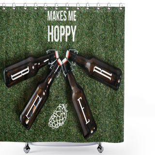 Personality  Beer Bottles Lying On Grass Shower Curtains