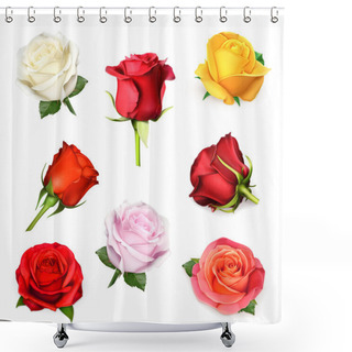 Personality  White Rose, Vector Illustration Shower Curtains