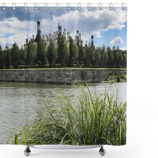 Personality  Chateau De Chambord In The Loire Valley, UNESCO World Heritage In France, View Over The Beautiful French Garden Shower Curtains