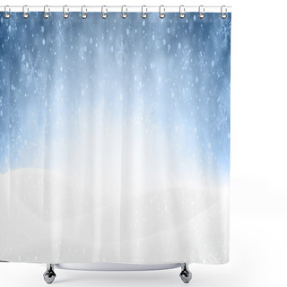 Personality  Christmas Snowy Banner. Shower Curtains