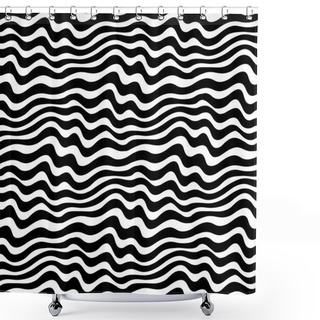 Personality  Abstract Geometric Black And White Graphic Design Print Weave Pattern Shower Curtains