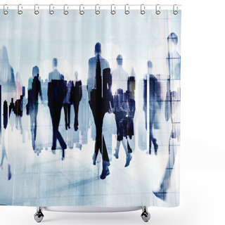 Personality  Business People Rush Hour Walking Shower Curtains