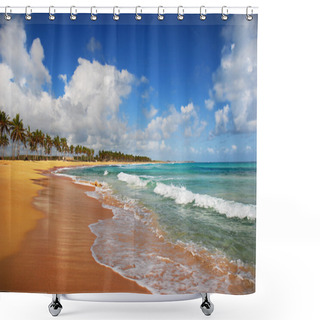 Personality  Exotic Beach In Tropic Islands Shower Curtains