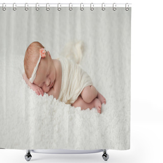 Personality  Sleeping Newborn Baby Girl Shower Curtains