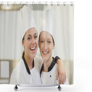 Personality  Two Chefs Smiling Shower Curtains